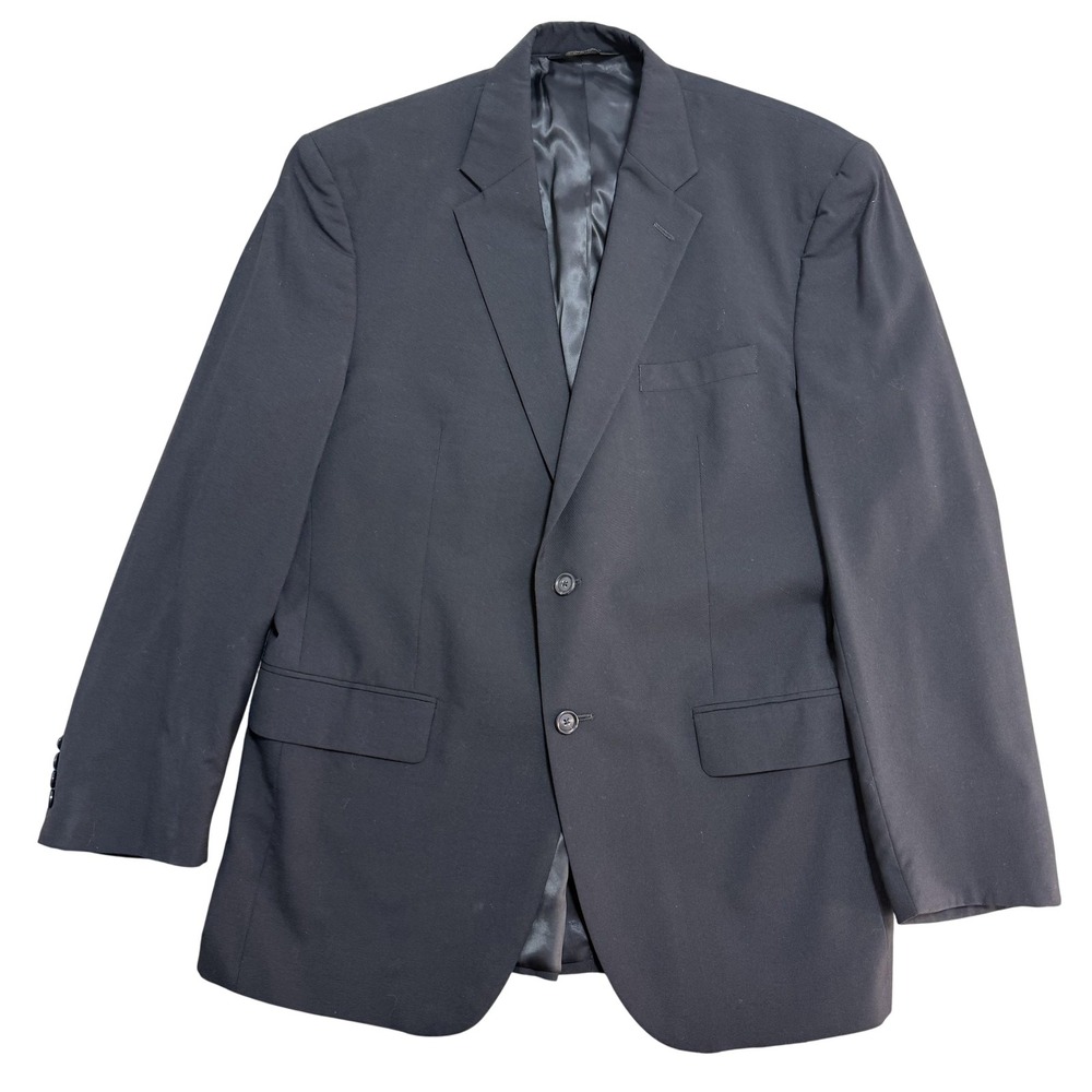 Jos A Bank Jacket Mens 43R Black Wool Blazer‎ Sport Coat Two Button Lined